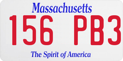 MA license plate 156PB3
