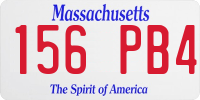 MA license plate 156PB4