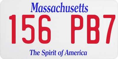 MA license plate 156PB7