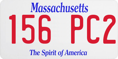 MA license plate 156PC2