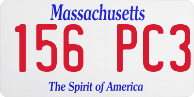 MA license plate 156PC3