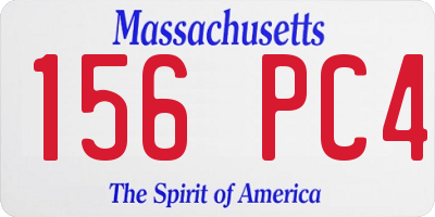 MA license plate 156PC4