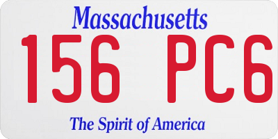 MA license plate 156PC6