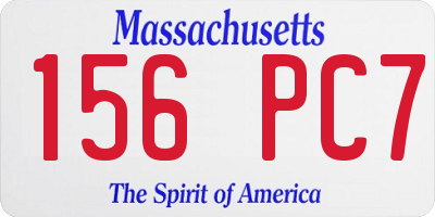 MA license plate 156PC7