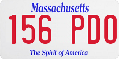 MA license plate 156PD0