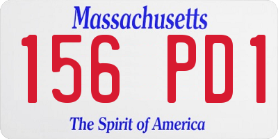 MA license plate 156PD1