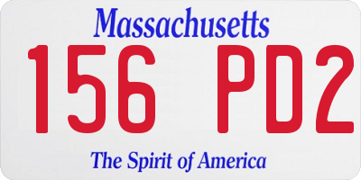 MA license plate 156PD2