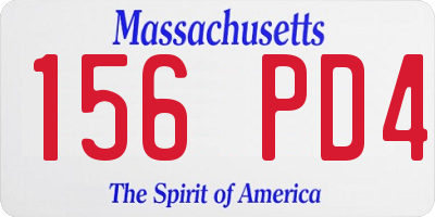 MA license plate 156PD4