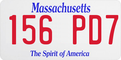 MA license plate 156PD7