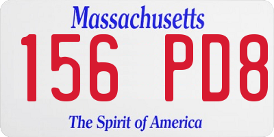 MA license plate 156PD8