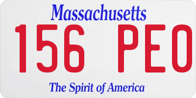 MA license plate 156PE0