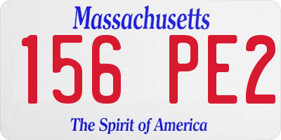 MA license plate 156PE2