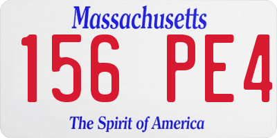 MA license plate 156PE4