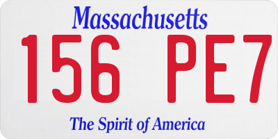 MA license plate 156PE7