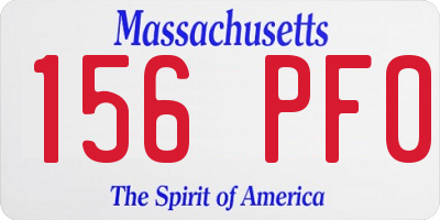 MA license plate 156PF0