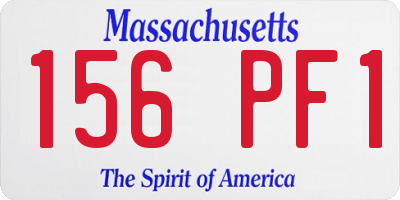MA license plate 156PF1
