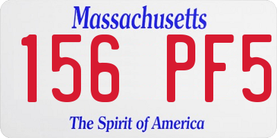 MA license plate 156PF5