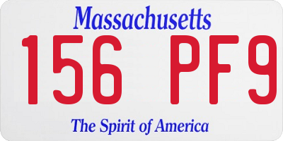 MA license plate 156PF9