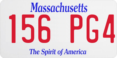 MA license plate 156PG4