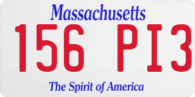MA license plate 156PI3
