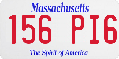 MA license plate 156PI6