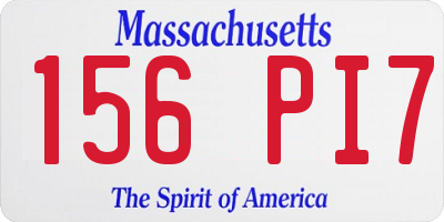 MA license plate 156PI7
