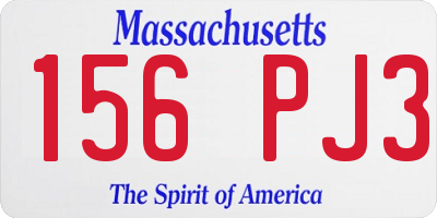 MA license plate 156PJ3
