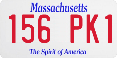 MA license plate 156PK1