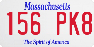 MA license plate 156PK8