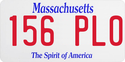 MA license plate 156PL0