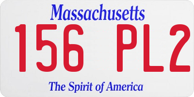 MA license plate 156PL2