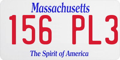 MA license plate 156PL3