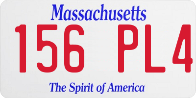 MA license plate 156PL4