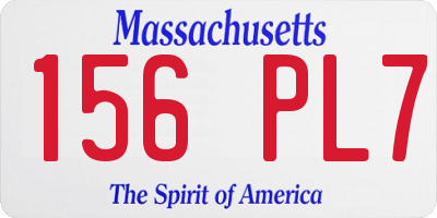 MA license plate 156PL7