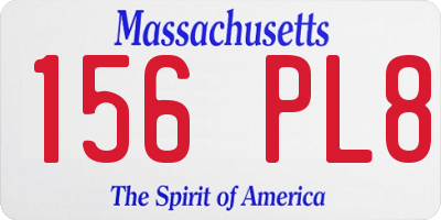 MA license plate 156PL8