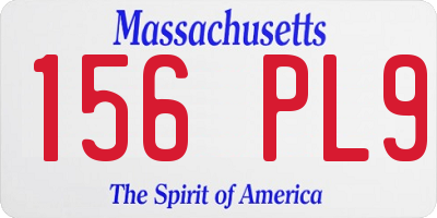 MA license plate 156PL9