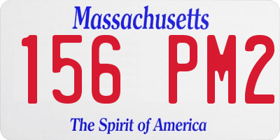 MA license plate 156PM2