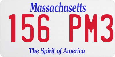 MA license plate 156PM3