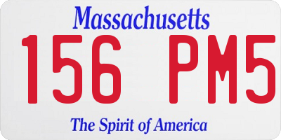 MA license plate 156PM5