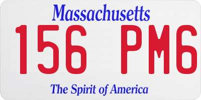 MA license plate 156PM6