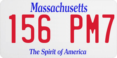 MA license plate 156PM7