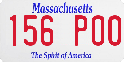 MA license plate 156PO0