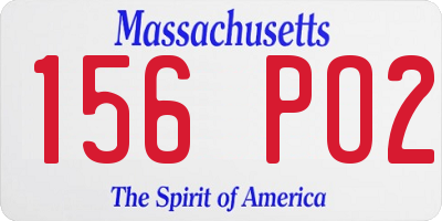MA license plate 156PO2