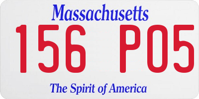 MA license plate 156PO5