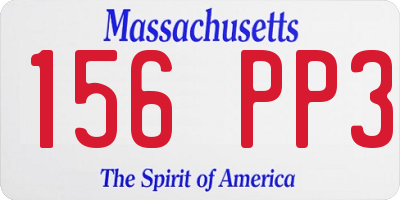 MA license plate 156PP3