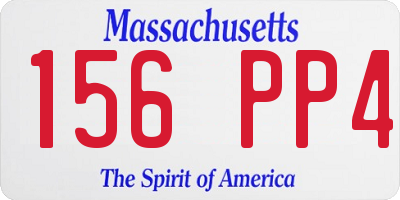 MA license plate 156PP4