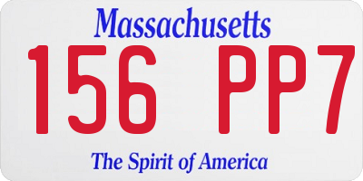 MA license plate 156PP7