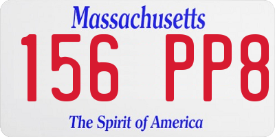 MA license plate 156PP8