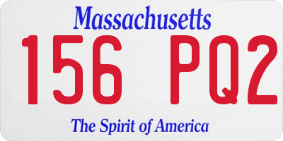 MA license plate 156PQ2