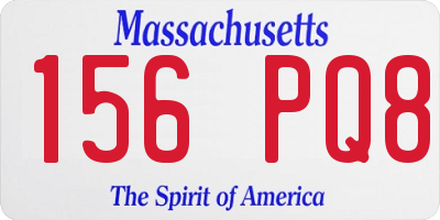 MA license plate 156PQ8